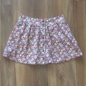 Button-up floral skirt